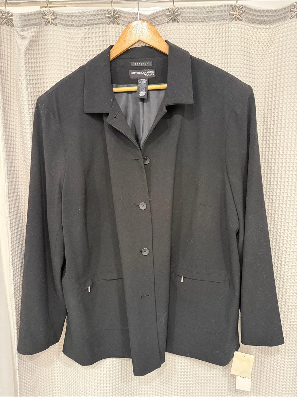 Norton McNaughton Black Women's Button-Front Blazer